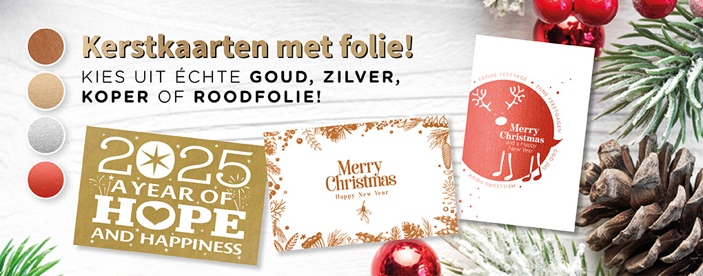 Kerstkaarten met folie