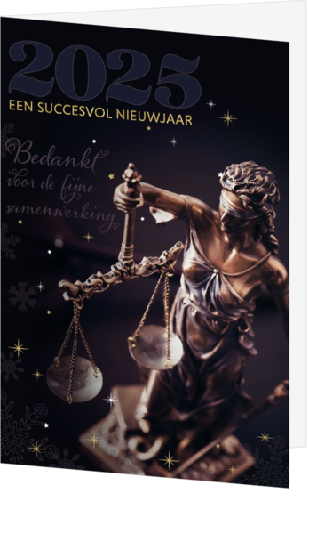 Kerstkaart - Vrouwe Justitia 2025