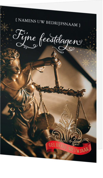 Kerstkaart - Standbeeld Vrouwe Justitia