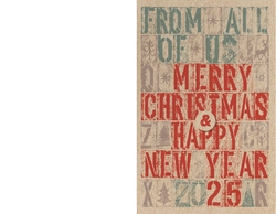 Carte de Vœux   Souhait de Noël typographique 2025 Verso/Recto