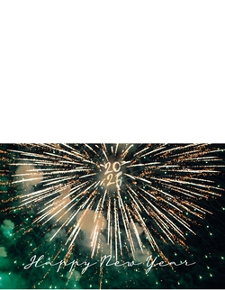 Carte de vœux   Feux d'artifice Verso/Recto