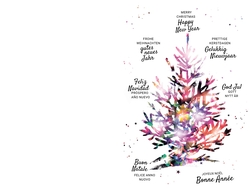 Carte de Vœux   Arbre de Noël coloré Verso/Recto