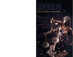 Kerstkaart   Vrouwe Justitia 2025 Achterkant/Voorkant